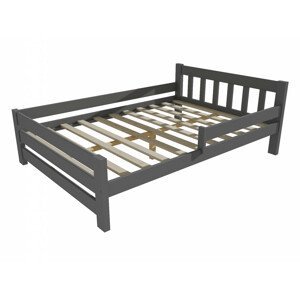 Dětská postel se zábranou VMK015D KIDS (Rozměr: 120 x 200 cm, Barva dřeva: barva šedá)
