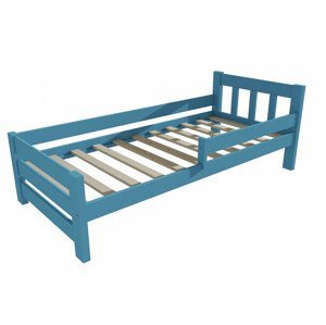 Dětská postel se zábranou VMK015D KIDS (Rozměr: 80 x 200 cm, Barva dřeva: barva modrá)