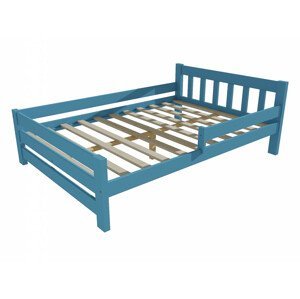 Dětská postel se zábranou VMK015D KIDS (Rozměr: 120 x 200 cm, Barva dřeva: barva modrá)