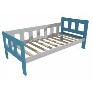 Dětská postel VMK010EB KIDS (Rozměr: 70 x 160 cm, Barva dřeva: barva modrá + bílá)