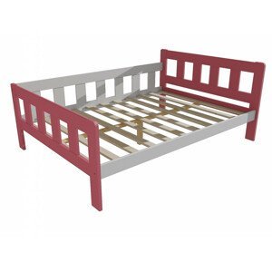 Dětská postel VMK010EB KIDS (Rozměr: 120 x 200 cm, Barva dřeva: barva růžová + bílá)