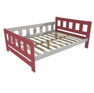 Dětská postel VMK010FB KIDS (Rozměr: 120 x 200 cm, Barva dřeva: barva růžová + bílá)