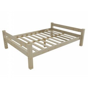 Manželská postel 8X8 01B masiv borovice (Rozměr: 120 x 200 cm, Barva dřeva: surové dřevo)