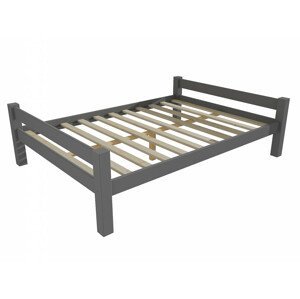 Manželská postel 8X8 01B masiv borovice (Rozměr: 120 x 200 cm, Barva dřeva: barva šedá)