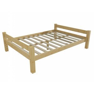 Manželská postel 8X8 01B masiv borovice (Rozměr: 120 x 200 cm, Barva dřeva: bezbarvý lak)