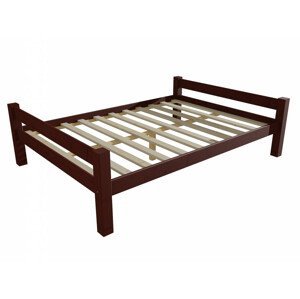 Manželská postel 8X8 01B masiv borovice (Rozměr: 120 x 200 cm, Barva dřeva: moření ořech)