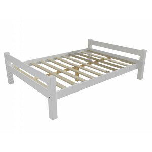 Manželská postel 8X8 01B masiv borovice (Rozměr: 120 x 200 cm, Barva dřeva: barva bílá)