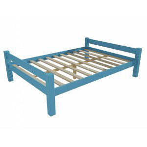 Manželská postel 8X8 01B masiv borovice (Rozměr: 140 x 200 cm, Barva dřeva: barva modrá)