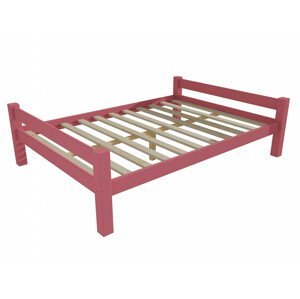Manželská postel 8X8 01B masiv borovice (Rozměr: 120 x 200 cm, Barva dřeva: barva růžová)