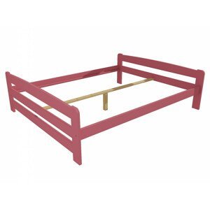Manželská postel VMK009D masiv borovice (Rozměr: 140 x 200 cm, Barva dřeva: barva růžová)