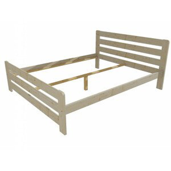 Manželská postel VMK001D masiv borovice (Rozměr: 160 x 200 cm, Barva dřeva: surové dřevo)
