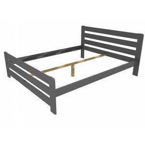 Manželská postel VMK001D masiv borovice (Rozměr: 120 x 200 cm, Barva dřeva: barva šedá)
