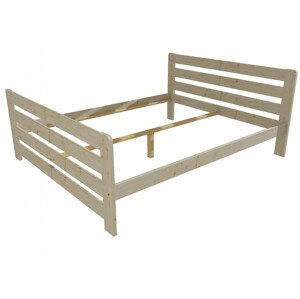 Manželská postel VMK001E masiv borovice (Rozměr: 140 x 200 cm, Barva dřeva: surové dřevo)