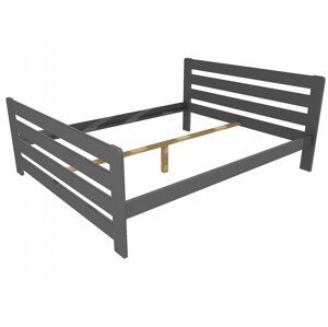 Manželská postel VMK001E masiv borovice (Rozměr: 120 x 200 cm, Barva dřeva: barva šedá)