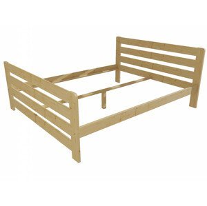 Manželská postel VMK001E masiv borovice (Rozměr: 120 x 200 cm, Barva dřeva: bezbarvý lak)