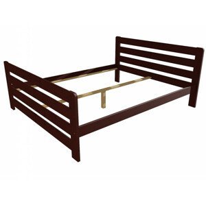 Manželská postel VMK001E masiv borovice (Rozměr: 120 x 200 cm, Barva dřeva: moření ořech)
