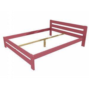 Manželská postel VMK002B masiv borovice (Rozměr: 120 x 200 cm, Barva dřeva: barva růžová)