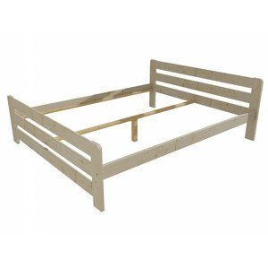 Manželská postel VMK002D masiv borovice (Rozměr: 200 x 200 cm, Barva dřeva: surové dřevo)