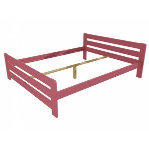 Manželská postel VMK002D masiv borovice (Rozměr: 120 x 200 cm, Barva dřeva: barva růžová)