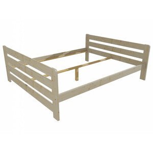 Manželská postel VMK002E masiv borovice (Rozměr: 120 x 200 cm, Barva dřeva: surové dřevo)