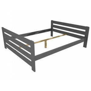 Manželská postel VMK002E masiv borovice (Rozměr: 140 x 200 cm, Barva dřeva: barva šedá)