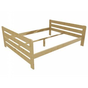 Manželská postel VMK002E masiv borovice (Rozměr: 120 x 200 cm, Barva dřeva: bezbarvý lak)