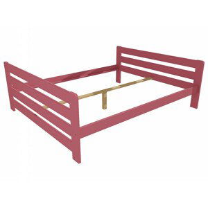 Manželská postel VMK002E masiv borovice (Rozměr: 120 x 200 cm, Barva dřeva: barva růžová)