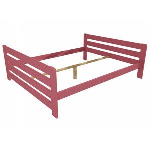 Manželská postel VMK002E masiv borovice (Rozměr: 140 x 200 cm, Barva dřeva: barva růžová)