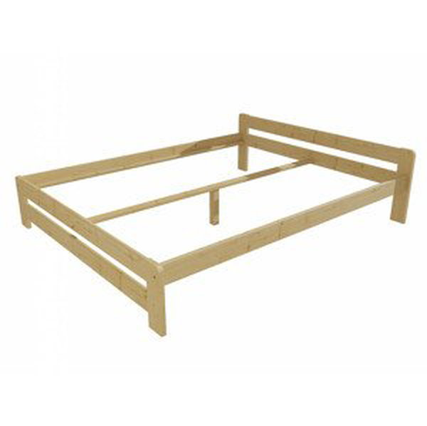 Manželská postel VMK003B masiv borovice (Rozměr: 140 x 200 cm, Barva dřeva: bezbarvý lak)