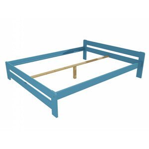Manželská postel VMK003B masiv borovice (Rozměr: 140 x 200 cm, Barva dřeva: barva modrá)