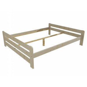 Manželská postel VMK003D masiv borovice (Rozměr: 120 x 200 cm, Barva dřeva: surové dřevo)