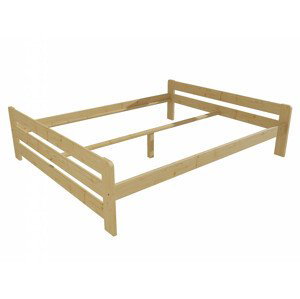 Manželská postel VMK003D masiv borovice (Rozměr: 120 x 200 cm, Barva dřeva: bezbarvý lak)