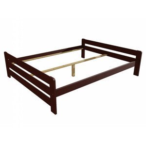 Manželská postel VMK003D masiv borovice (Rozměr: 120 x 200 cm, Barva dřeva: moření ořech)