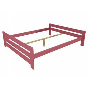 Manželská postel VMK003D masiv borovice (Rozměr: 120 x 200 cm, Barva dřeva: barva růžová)