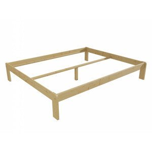 Manželská postel VMK004A masiv borovice (Rozměr: 120 x 200 cm, Barva dřeva: bezbarvý lak)