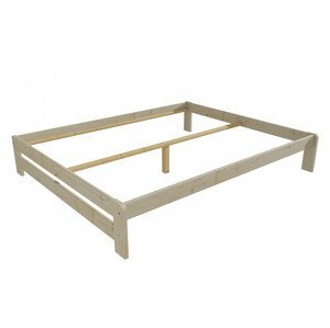 Manželská postel VMK004B masiv borovice (Rozměr: 140 x 200 cm, Barva dřeva: surové dřevo)
