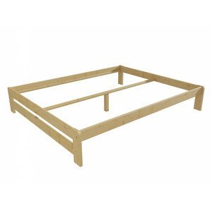 Manželská postel VMK004B masiv borovice (Rozměr: 120 x 200 cm, Barva dřeva: bezbarvý lak)