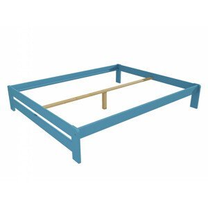 Manželská postel VMK004B masiv borovice (Rozměr: 180 x 200 cm, Barva dřeva: barva modrá)