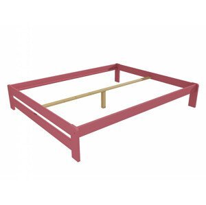 Manželská postel VMK004B masiv borovice (Rozměr: 120 x 200 cm, Barva dřeva: barva růžová)