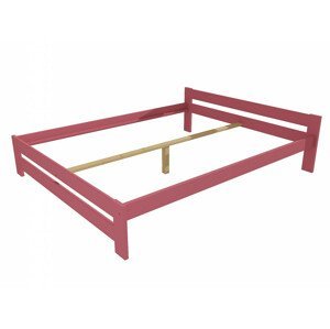 Manželská postel VMK006B masiv borovice (Rozměr: 120 x 200 cm, Barva dřeva: barva růžová)