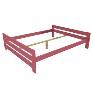 Manželská postel VMK006D masiv borovice (Rozměr: 120 x 200 cm, Barva dřeva: barva růžová)