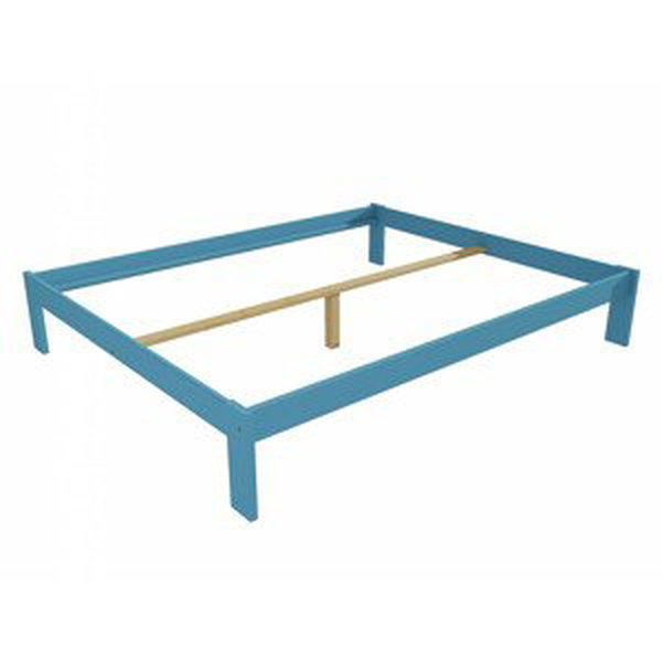 Manželská postel VMK007A masiv borovice (Rozměr: 200 x 200 cm, Barva dřeva: barva modrá)