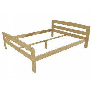 Manželská postel VMK008C masiv borovice (Rozměr: 120 x 200 cm, Barva dřeva: bezbarvý lak)