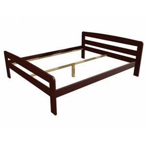 Manželská postel VMK008C masiv borovice (Rozměr: 180 x 200 cm, Barva dřeva: moření ořech)
