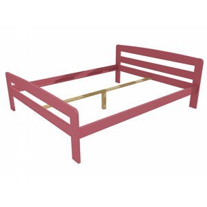 Manželská postel VMK008C masiv borovice (Rozměr: 140 x 200 cm, Barva dřeva: barva růžová)