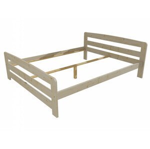 Manželská postel VMK008D masiv borovice (Rozměr: 120 x 200 cm, Barva dřeva: surové dřevo)