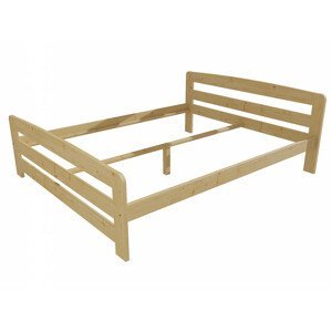 Manželská postel VMK008D masiv borovice (Rozměr: 140 x 200 cm, Barva dřeva: bezbarvý lak)