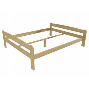 Manželská postel VMK009C masiv borovice (Rozměr: 120 x 200 cm, Barva dřeva: bezbarvý lak)