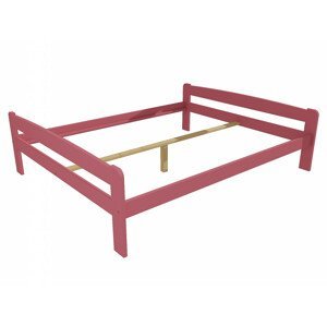 Manželská postel VMK009C masiv borovice (Rozměr: 140 x 200 cm, Barva dřeva: barva růžová)