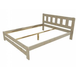 Manželská postel VMK010B masiv borovice (Rozměr: 140 x 200 cm, Barva dřeva: surové dřevo)